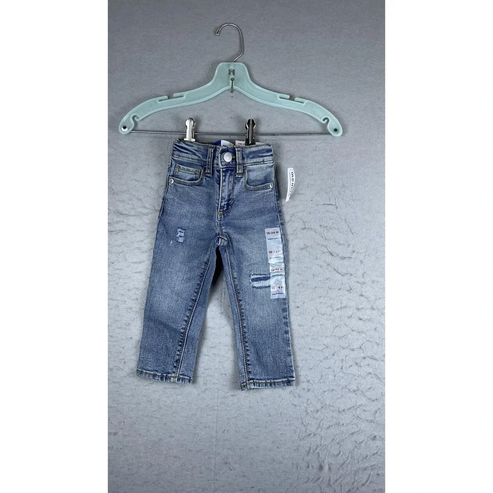 Old‎ Navy Jeans Boys 18-24 Months Blue Karate Skinny Adjustable Waist Stretch